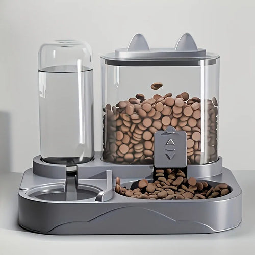 Hands-Free Pet Feeding Station — Gravity Feeder & Water Dispenser
