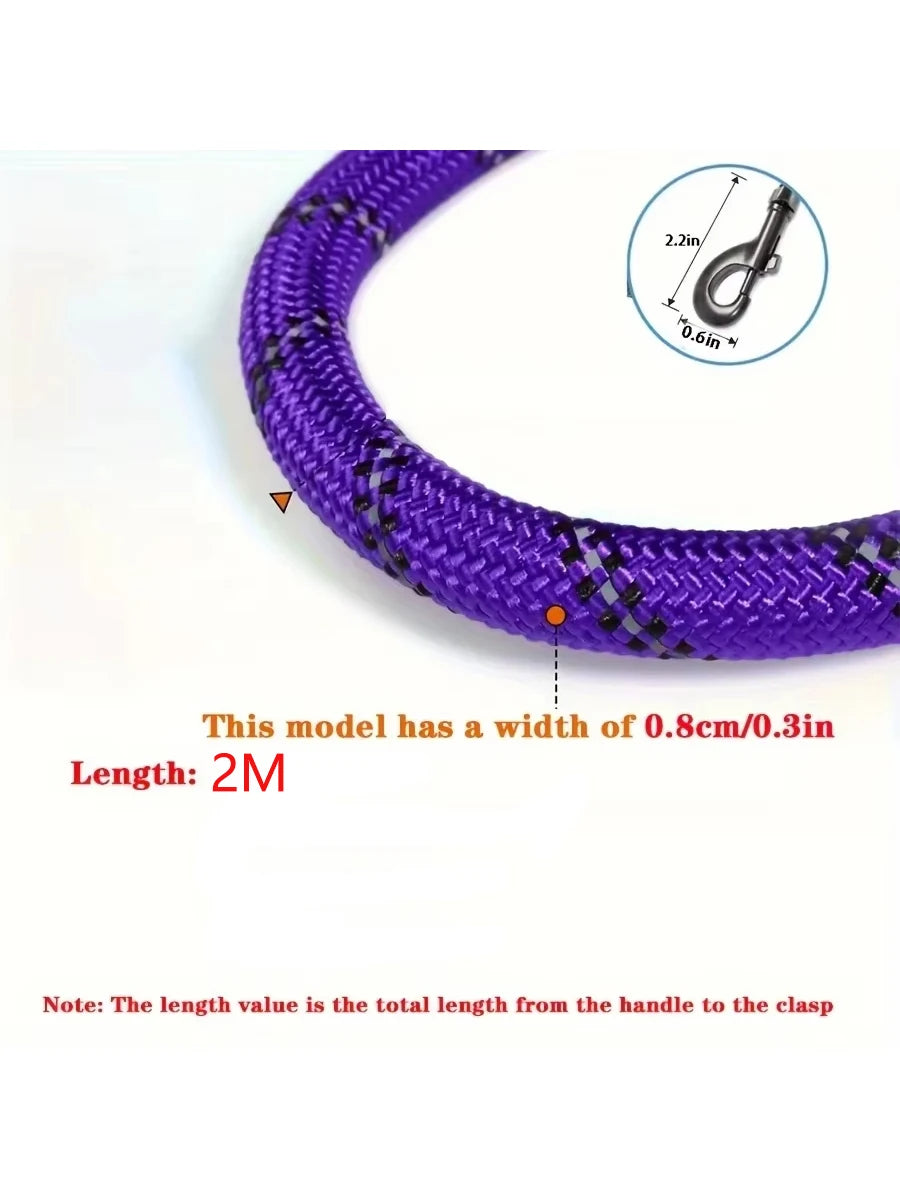 Reflective Dog Leash With Comfortable Padded Handle - Double Heavy Duty Traction Rope For Strong Dogs - Enhance Safety And Contr
