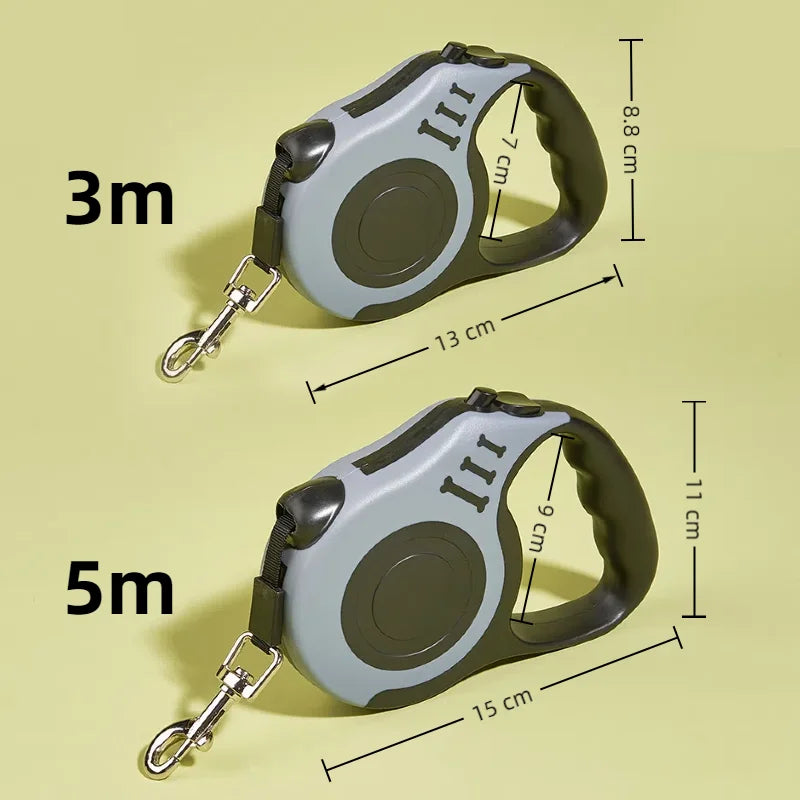 3m 5m Dog Leash For Small Medium Dogs Cats Automatic Retractable Lead Strong Nylon Pets Traction Rope Chihuahua Bulldog Supplies