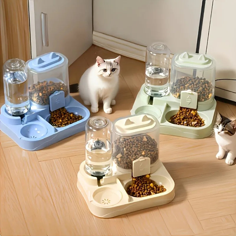 Hands-Free Pet Feeding Station — Gravity Feeder & Water Dispenser