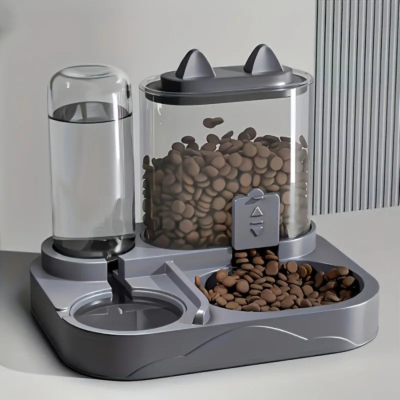 Hands-Free Pet Feeding Station — Gravity Feeder & Water Dispenser
